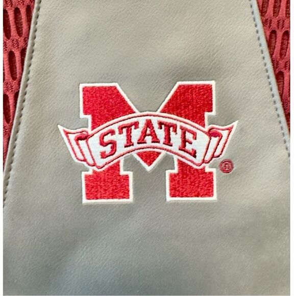 NWOT Alan Stuart Mississippi State Silver and Red Bucket Purse - Sz M-L - Picture 3 of 10